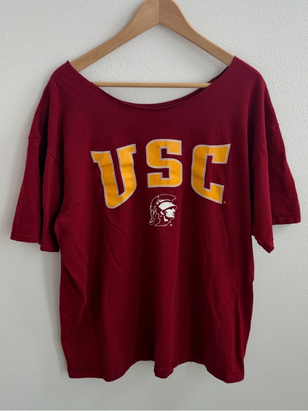 SOLD❤️- USC Trojans red off the shoulder t-shirt